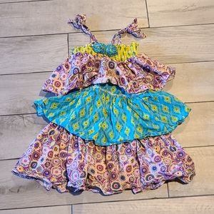 💘Jelly Pug girls layered Paisley dress☀️🌷 💧 💕 🍂 🍎🍋🧁🎀🦄🪻🍍🍓🦉🐧